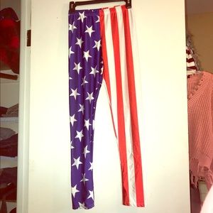 American Flag spandex leggings sz Small